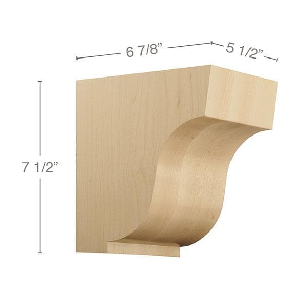 Medium Simplicity Corbel, 5 1/2"w x 7 1/2"h x 6 7/8"d