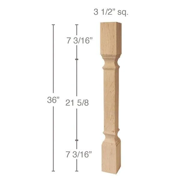 Metro Square Island Column, 3 1/2"sq. x 36"h