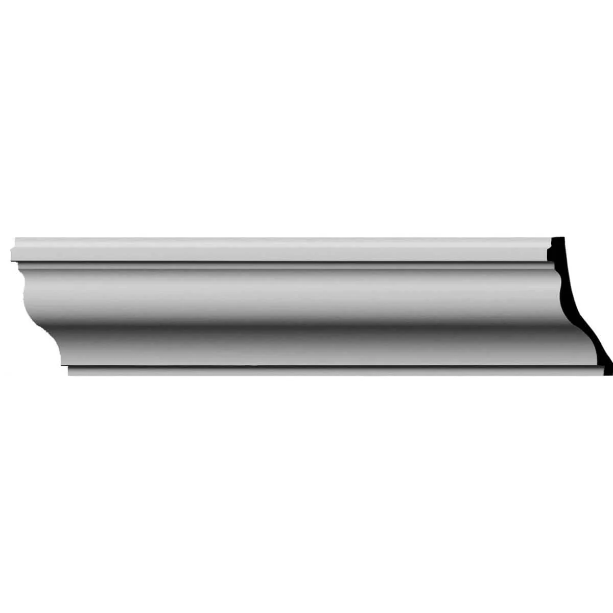 Milton Smooth Crown Moulding, 7 1/8"H x 3 1/4"P x 7 3/4"F x 94 1/2"L