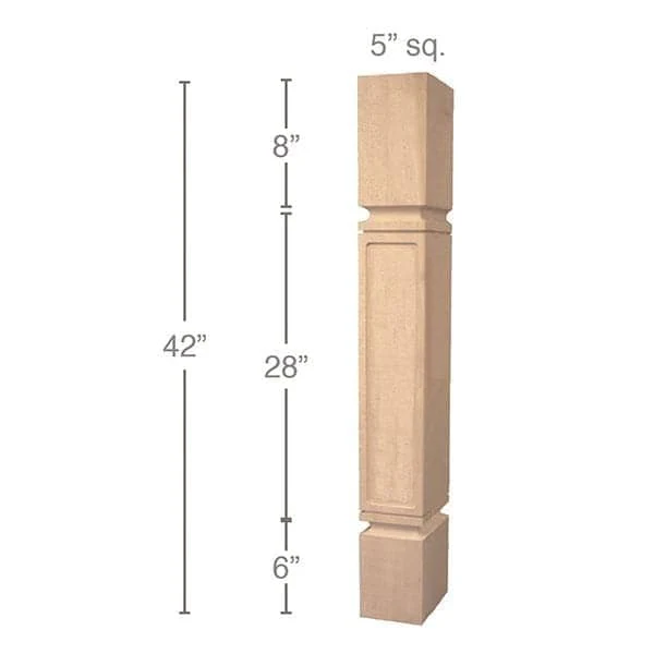 Mission Bar Column, 5"sq. x 42"h