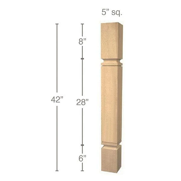 Mission Cam Bar Column, 5"sq. x 42"h