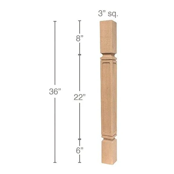 Mission Island Column, 3"sq. x 36"h