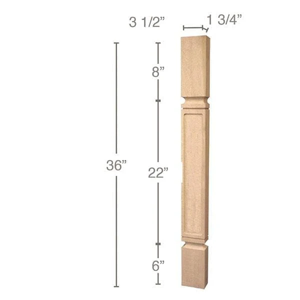 Mission Island Split Column, 3 1/2"dw x 36"h x 1 3/4"d, 1 Pair