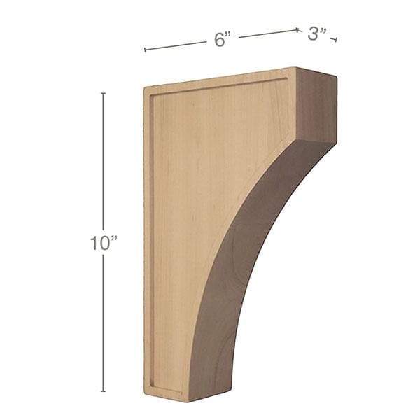 Mission Medium Corbel, 3"w x 10"h x 6"d