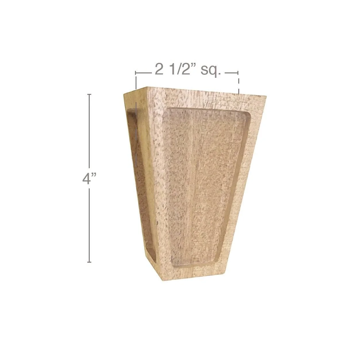 Mission Tall Square Bun Foot, 2 1/2"sq. x 4"h