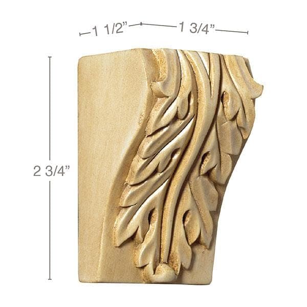 Modillion Block (Sold 4 per card), 1 3/4''w x 2 3/4''h x 1 1/2''d