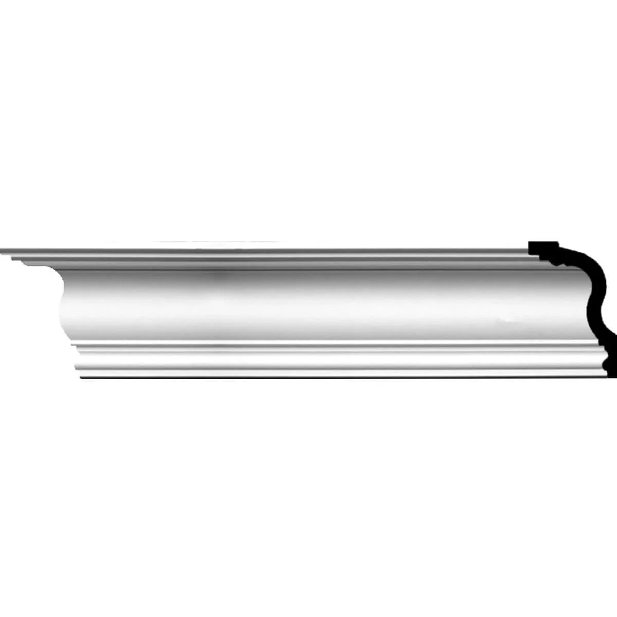 Niobe Traditional Crown Moulding, 5 1/8"H x 3 1/8"P x 6"F x 94 1/2"L