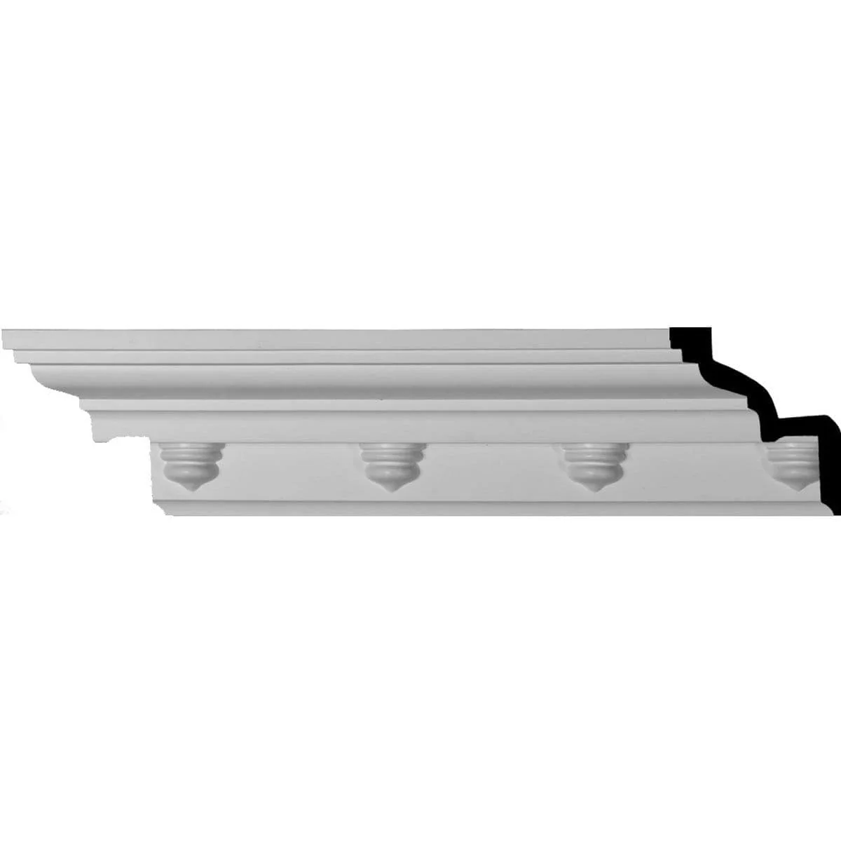 Nouveau Crown Moulding, 3 1/2"H x 3 1/2"P x 5"F x 94 1/2"L