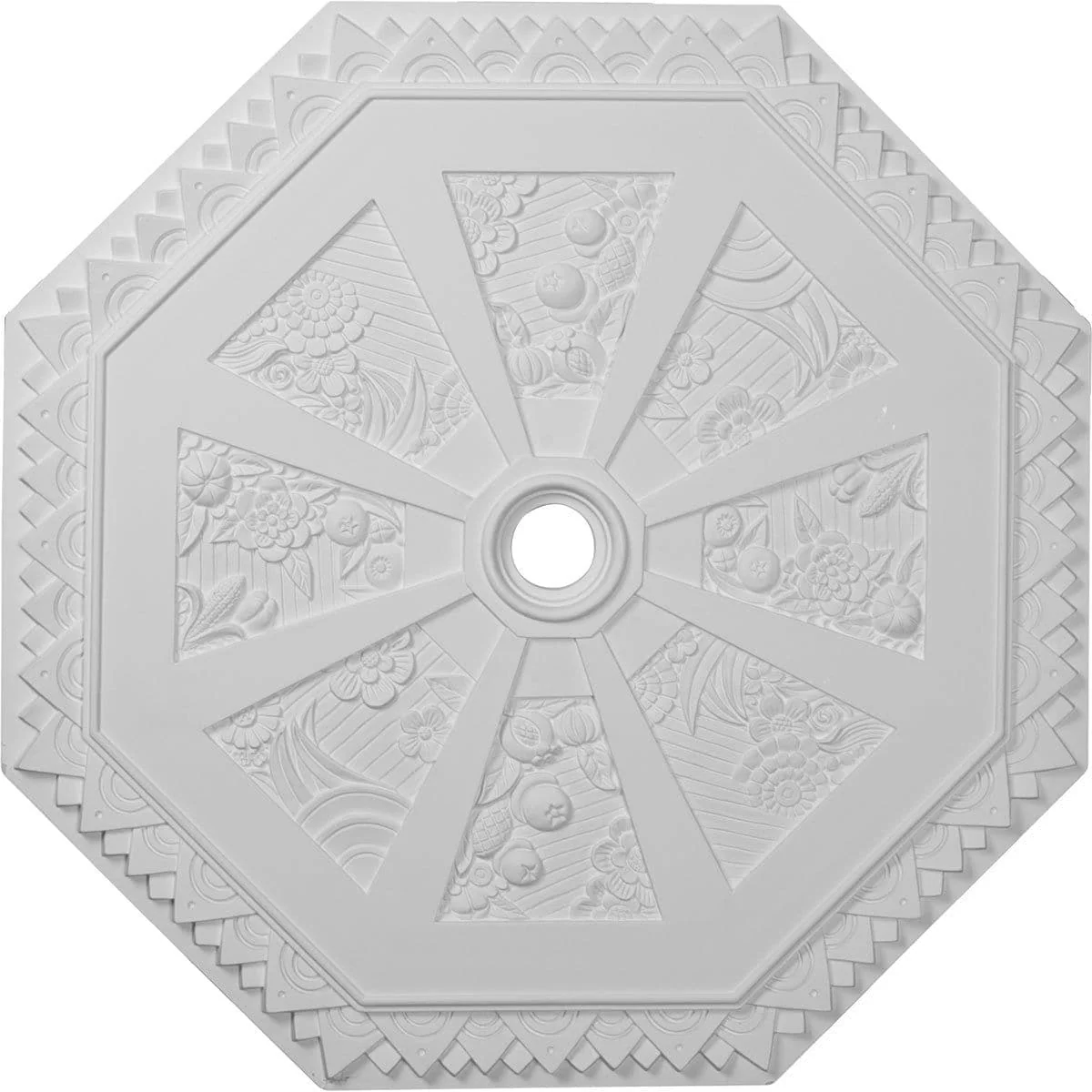 Octagonal Ceiling Medallion (Fits Canopies up to 3"), 29 1/8"OD x 2 1/4"ID x 1 1/8"P