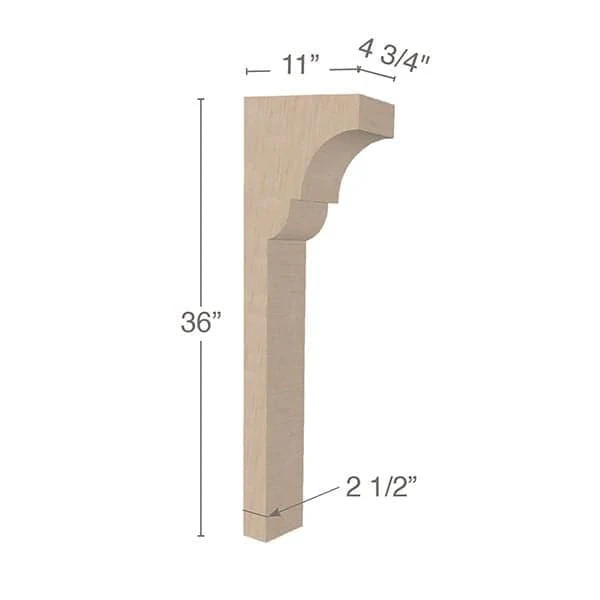 Ovolo Trim To Fit Corbel - Low Profile, 4 3/4"w x 36"h x 11"d