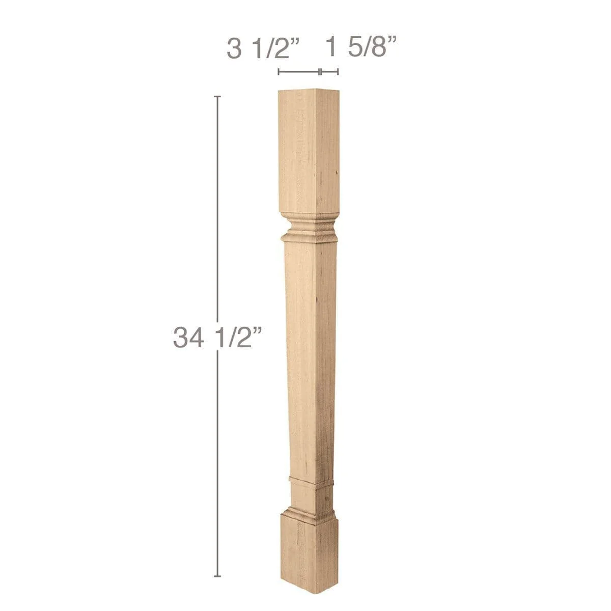 Palladian Island Column Half, 3 1/2"w x 34 1/2"h x 1 5/8"d, 1 Pair