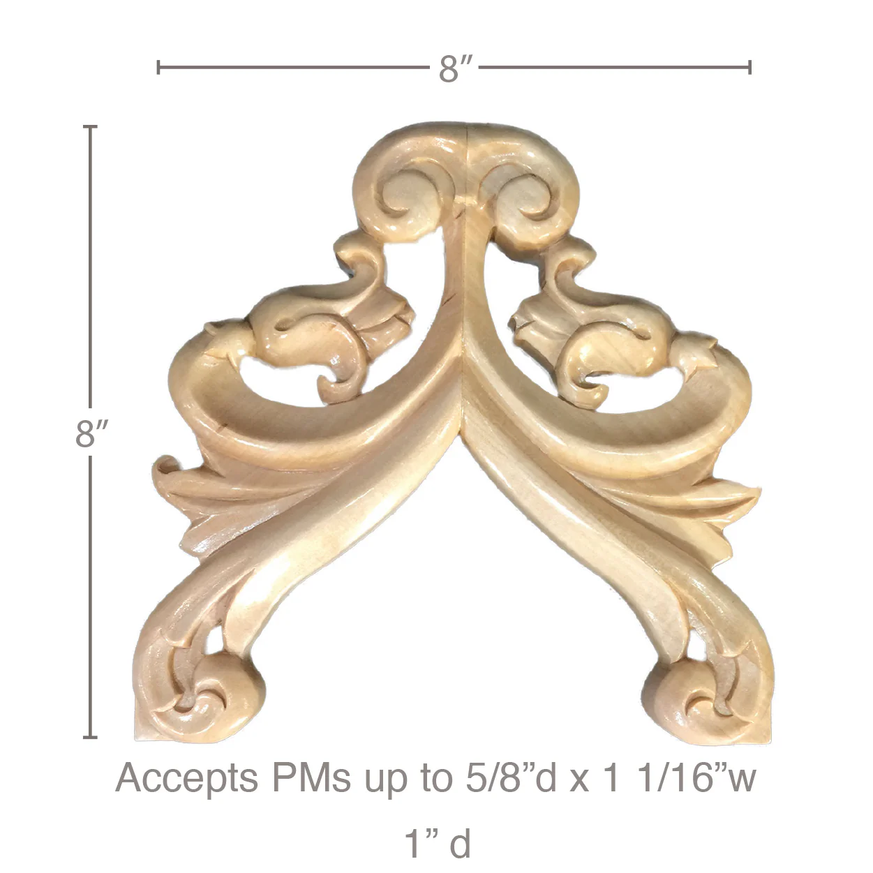 Panel Crest, 8"w x 8"h x 1"d, Pair, Resin, Ships: In 8 -12 Business Days