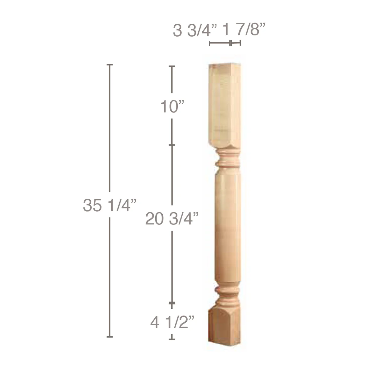 Plain Classic Half Column, 1 Pair, 35 1/4"
