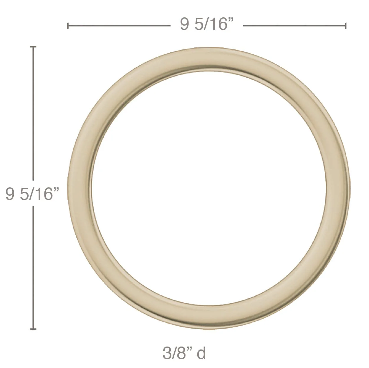 PM614 Full Circle, R3 29/32", 9 5/16"w x 9 5/16"h x 3/8"d, 1 Pair