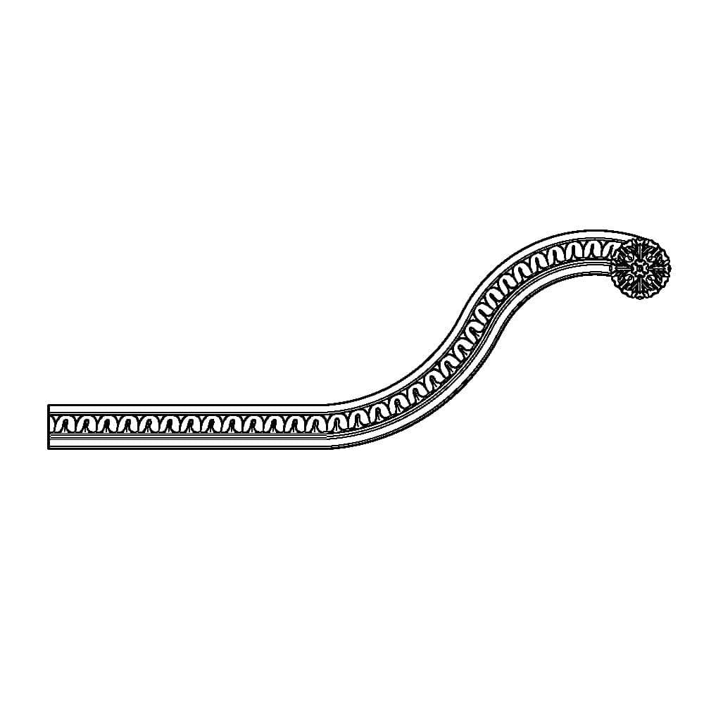 PM8563 Serpentine Curve, 35 11/16"w x 13 1/2"h x 1 3/8"d, 1 Pair, L/R