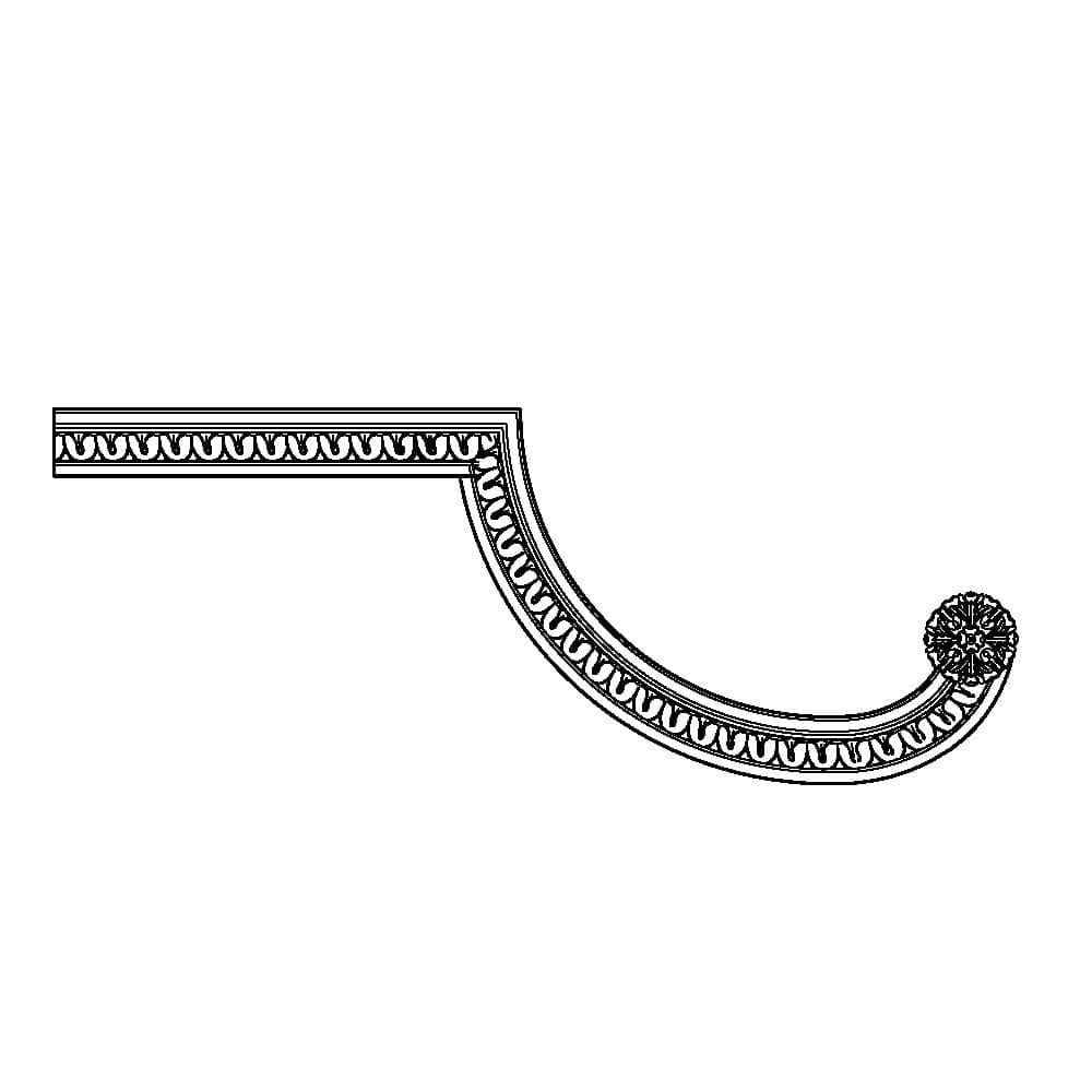 PM8563 Serpentine Curve, Lower, 36 3/16"w x 14 1/16"h x 1 3/8"d, 1 Pair