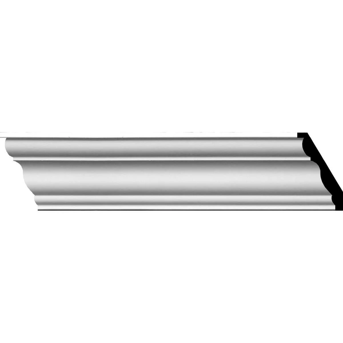 Queenstown Traditional Smooth Crown Moulding, 3 1/2"H x 3 1/8"P x 4 3/4"F x 94 1/2"L
