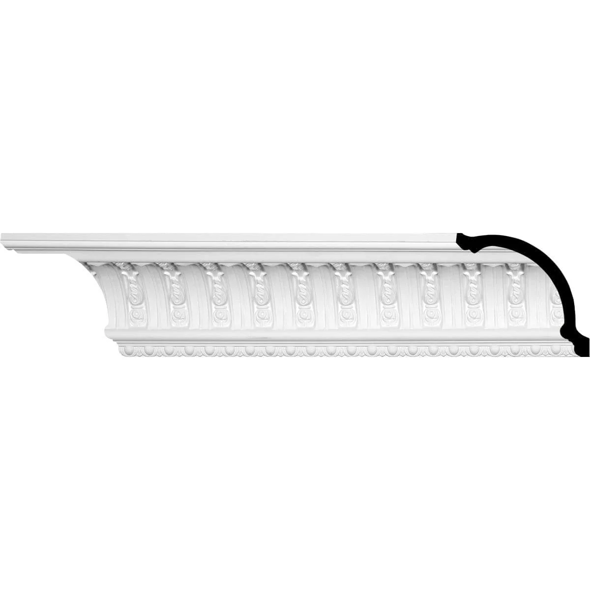 Raymond Crown Moulding, 7 3/8"H x 9 1/8"P x 11 3/4"F x 94 1/2"L