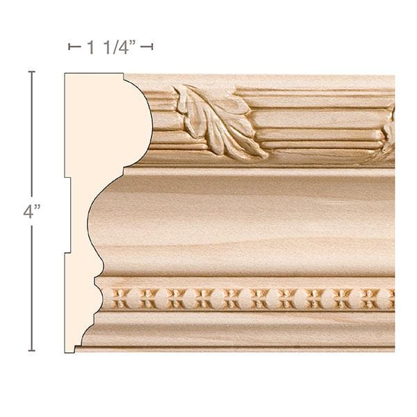 Reed and Leaf with Bead, 4''w x 1 1/4''d