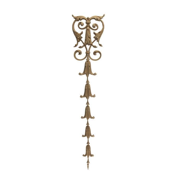 Renaissance Bellflower Drop, 4 1/4"w x 20"h x 1/4"d, Made To Order, Minimum Order Amount $300