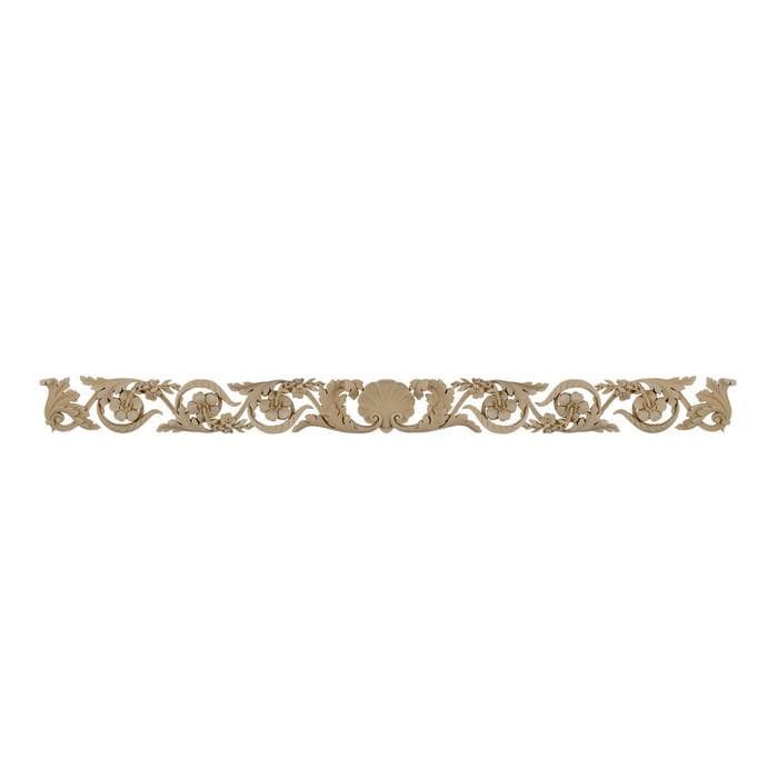Renaissance Shell with Scrolls Design Onlay, 51 1/2"w x 4"h x 3/8"d, Made To Order, Minimum Order Amount $300