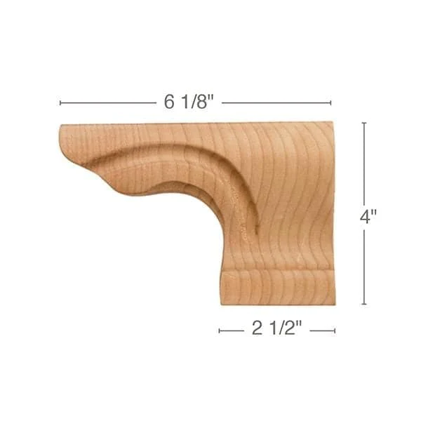 Right Straight Edge Pedestal Foot, 6 1/8"w x 4"h x 1 1/16"d