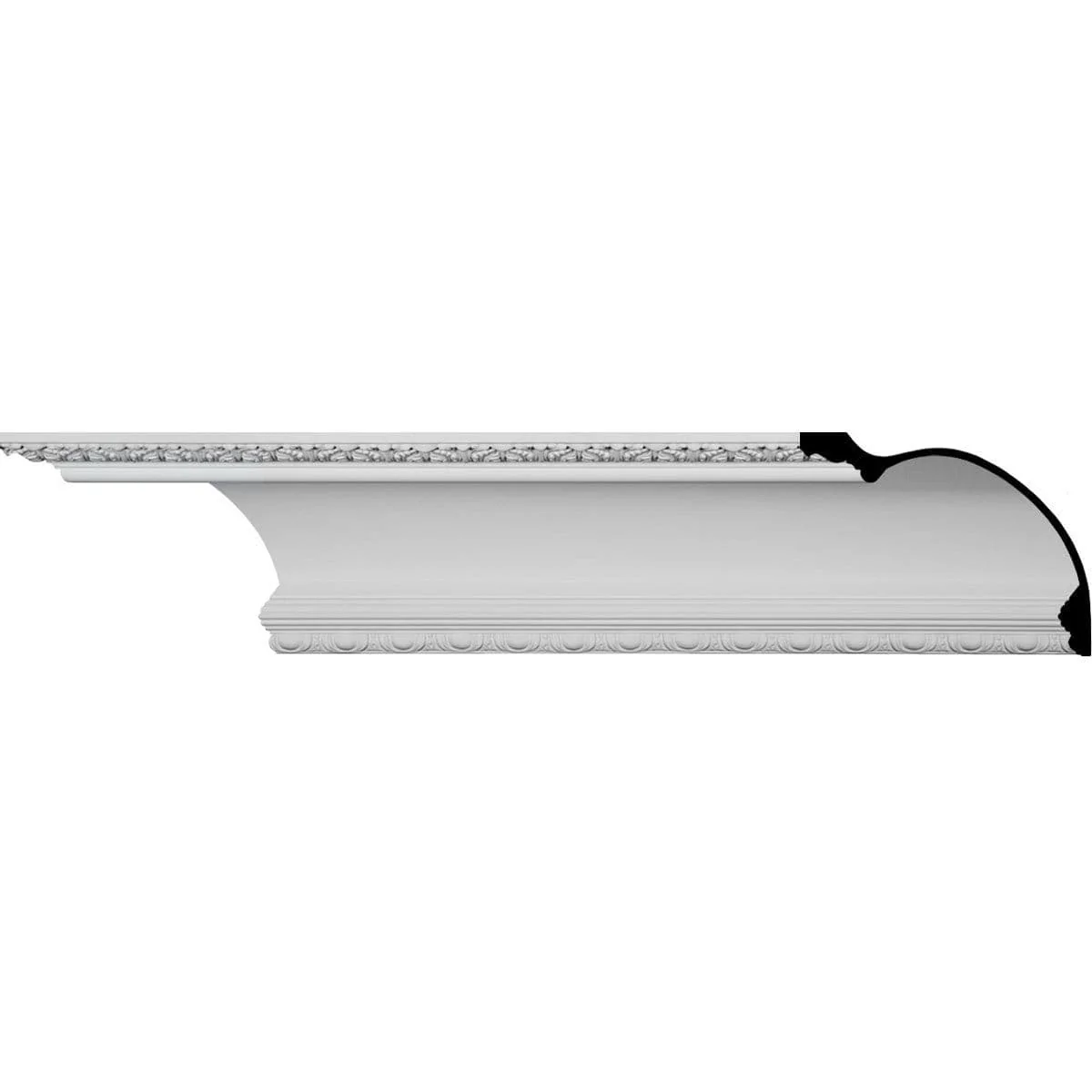 Riley Crown Moulding, 12"H x 15 3/8"P x 19 1/2"F x 94 1/2"L