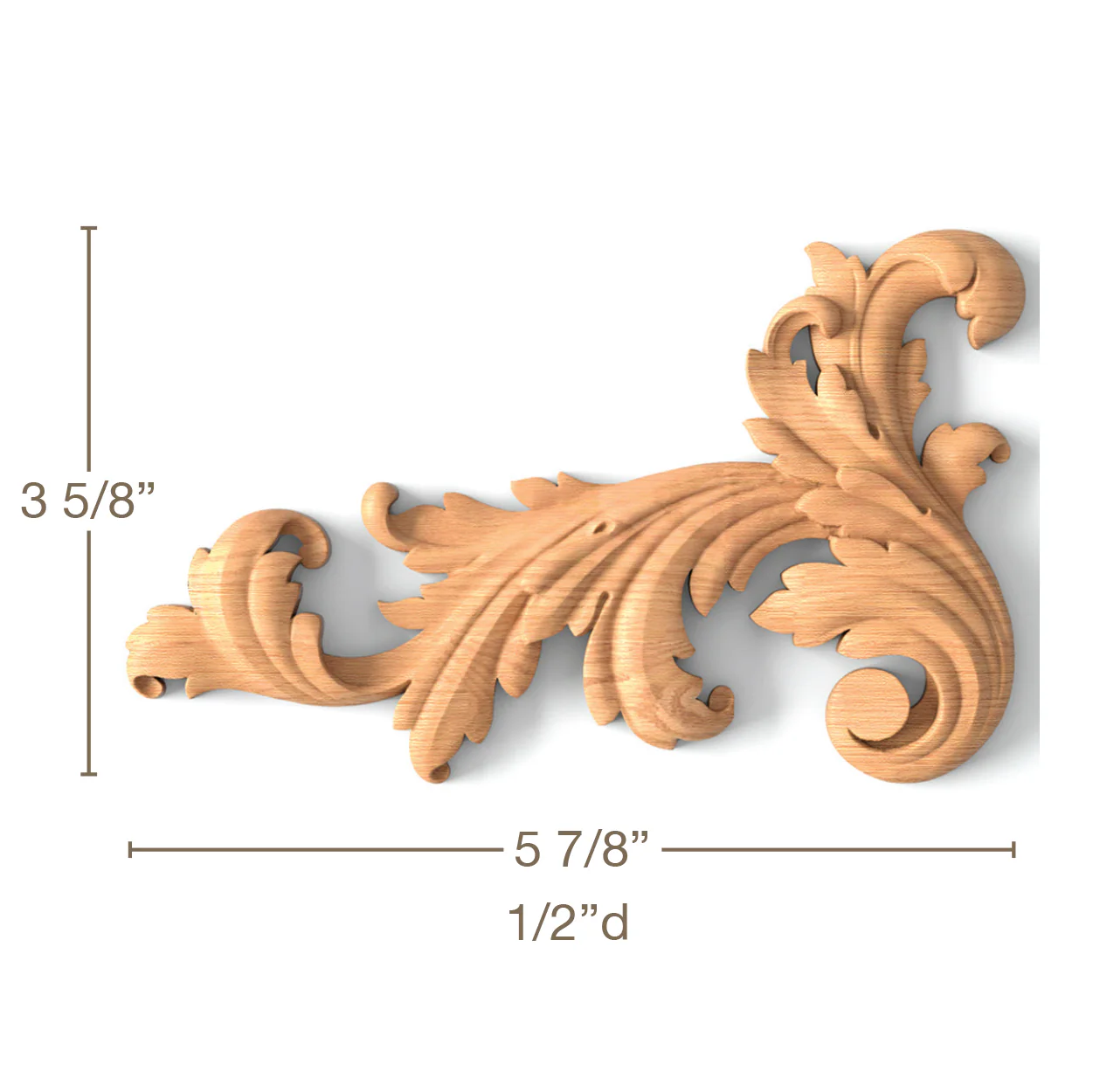 Robust Acanthus Scrolls, Left & Right Pair, 5 7/8"w x 3 5/8"h x 1/2"d - Image 2