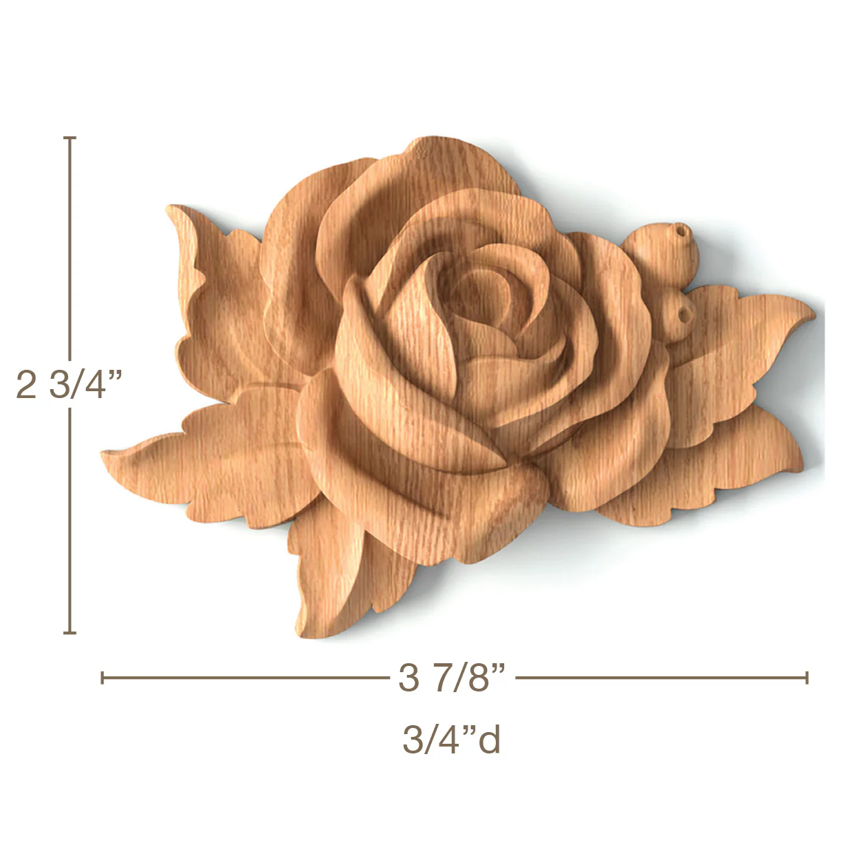 Rose Blossom, 3 7/8"w x 2 3/4"h x 3/4"d, SPECIAL ORDER