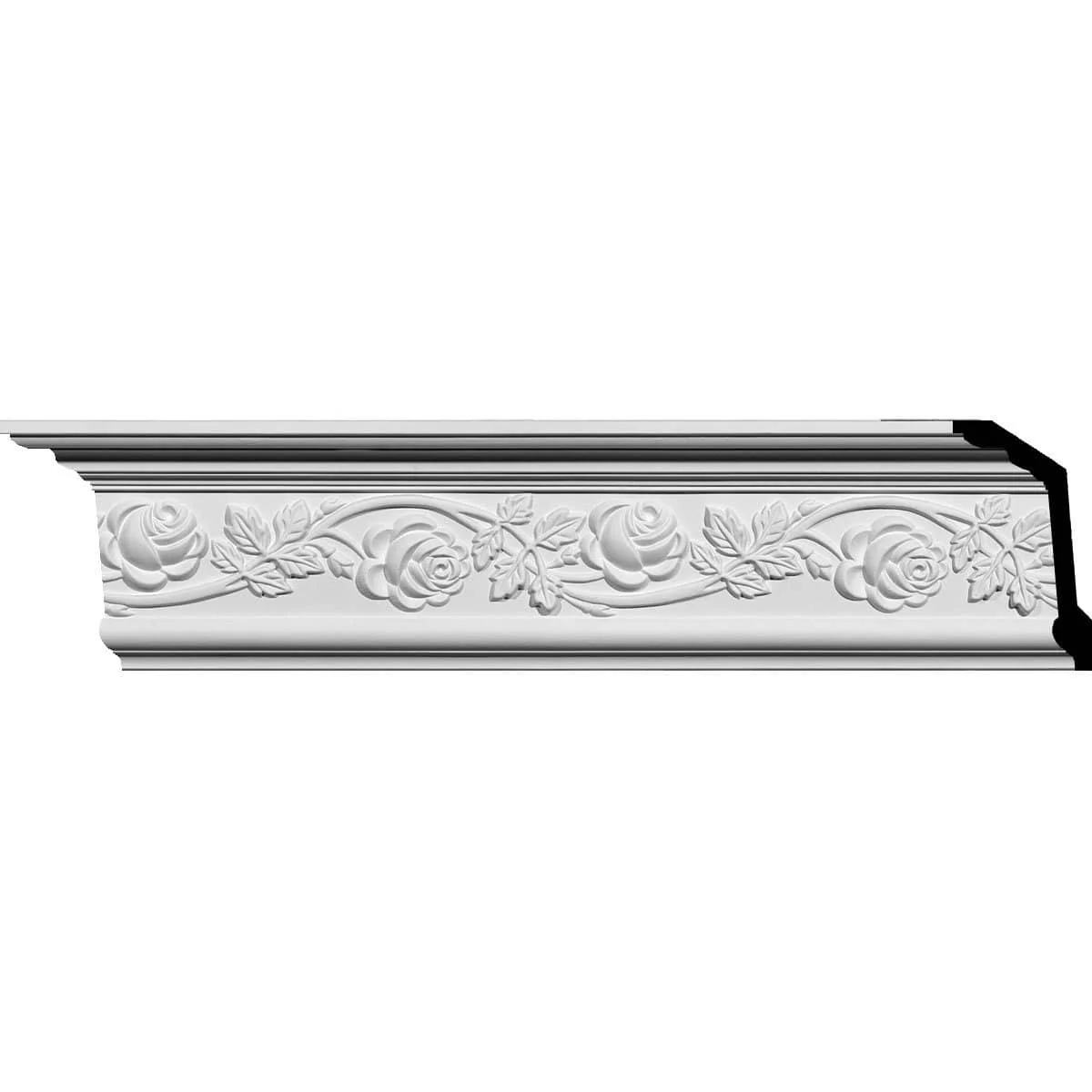 Rose Crown Moulding, 5 1/2"H x 3 3/4"P x 6 3/4"F x 94 1/2"L