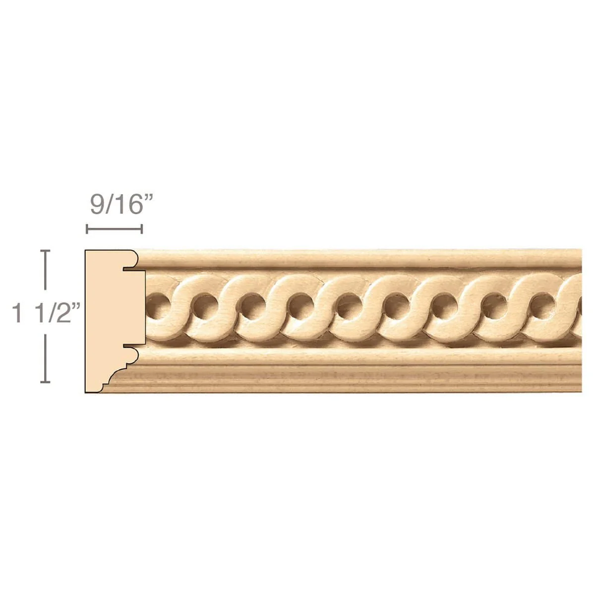 Running Coin(Repeats 5/8), 1 1/2''w x 9/16''d x 8' length, Resin is priced per 8' length