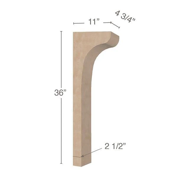 Scotia Trim To Fit Corbel - Low Profile, 4 3/4"w x 36"h x 11"d