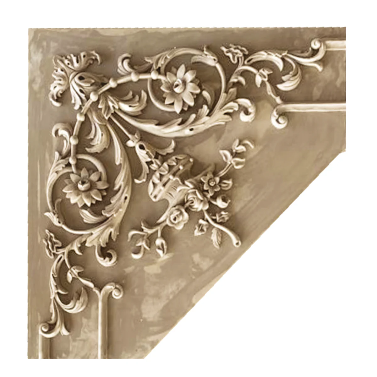 Scrolls with Vases & Flowers Medallion, 30 3/4'' x 30 3/4"x 1 1/4"d,  1 piece, Made to Order, Plaster