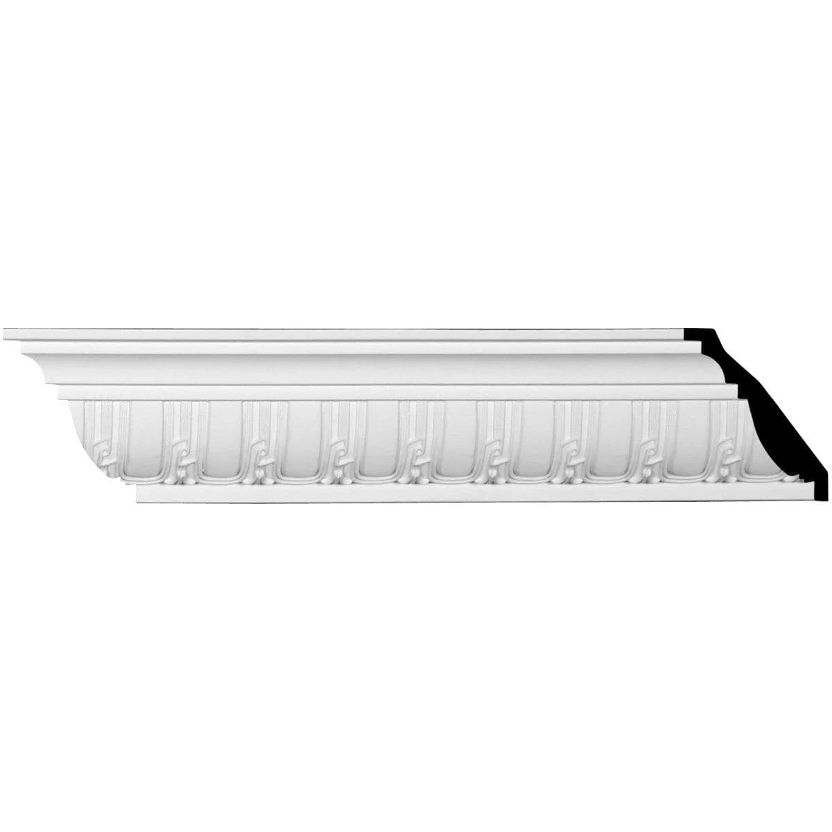 Sequential Crown Moulding, 3 7/8"H x 3 1/2"P x 5 1/4"F x 94 1/2"L