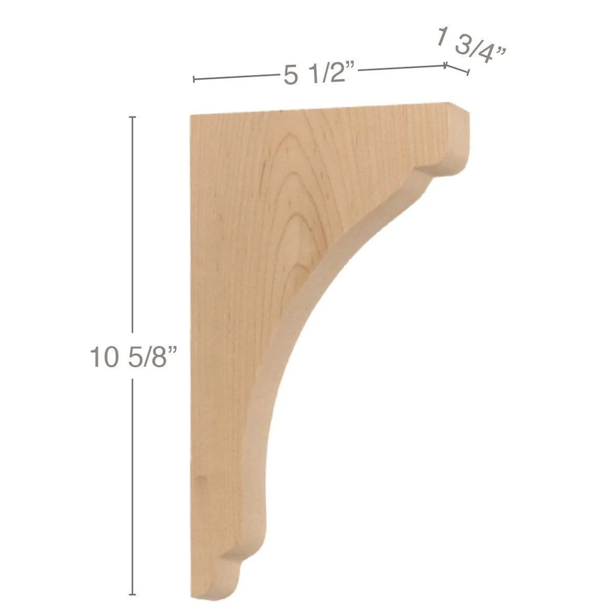 Shaker Medium Bar Bracket Corbel, 1 3/4"w x 10 5/8"h x 5 1/2"d