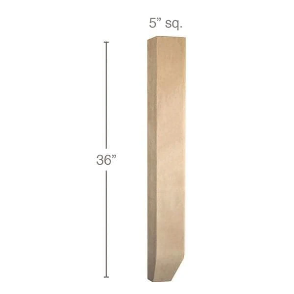Shaker Tapered Square Island Column, 5"sq. x 36"h
