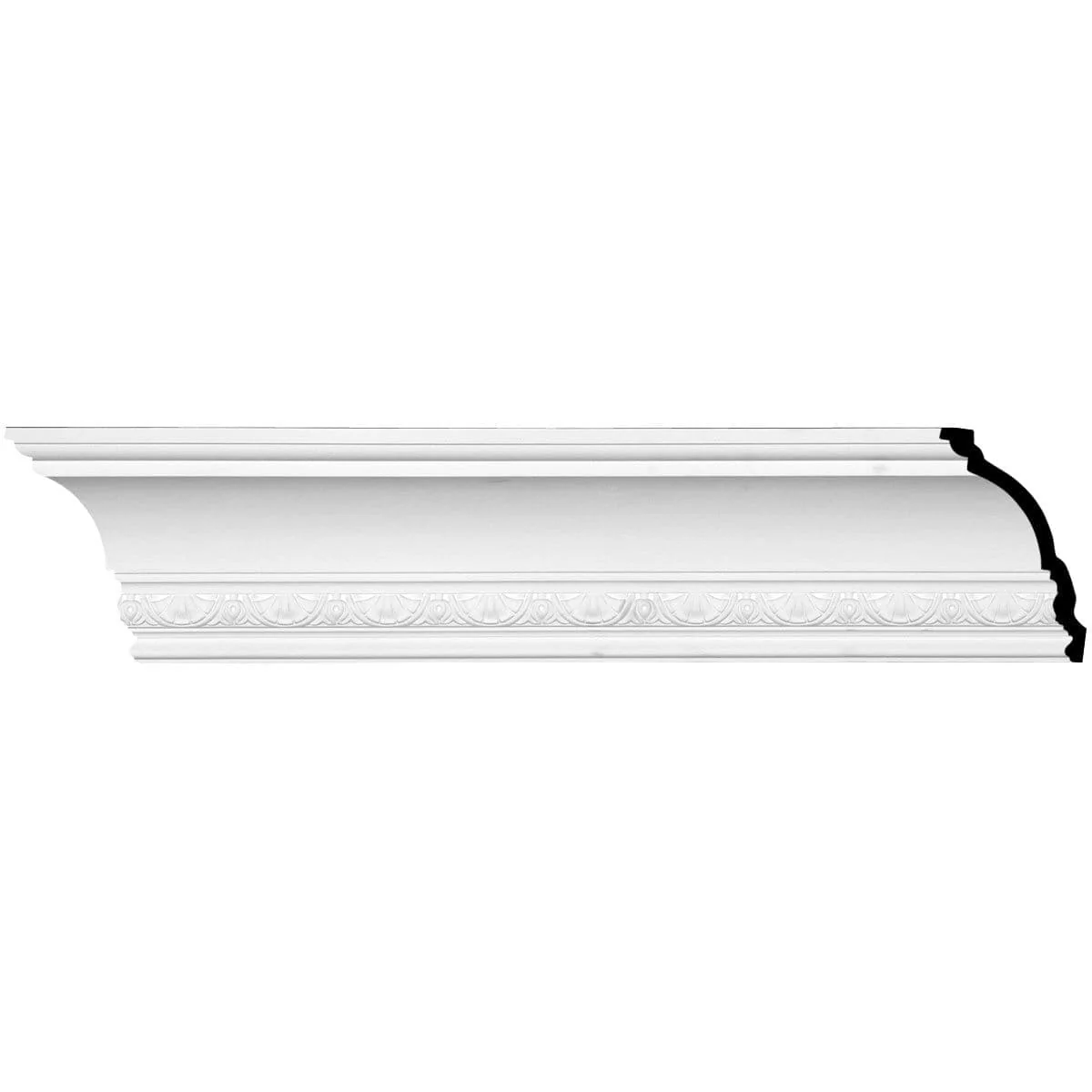 Shell Crown Moulding, 6 3/4"H x 5 1/2"P x 8 3/4"F x 94 1/2"L