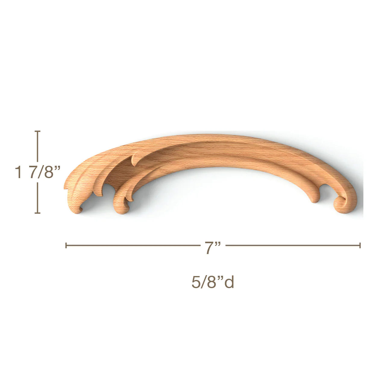 Simple Acanthus ScrollsLR Pair, 7"w x 1 7/8"h x 5/8"d - Image 2
