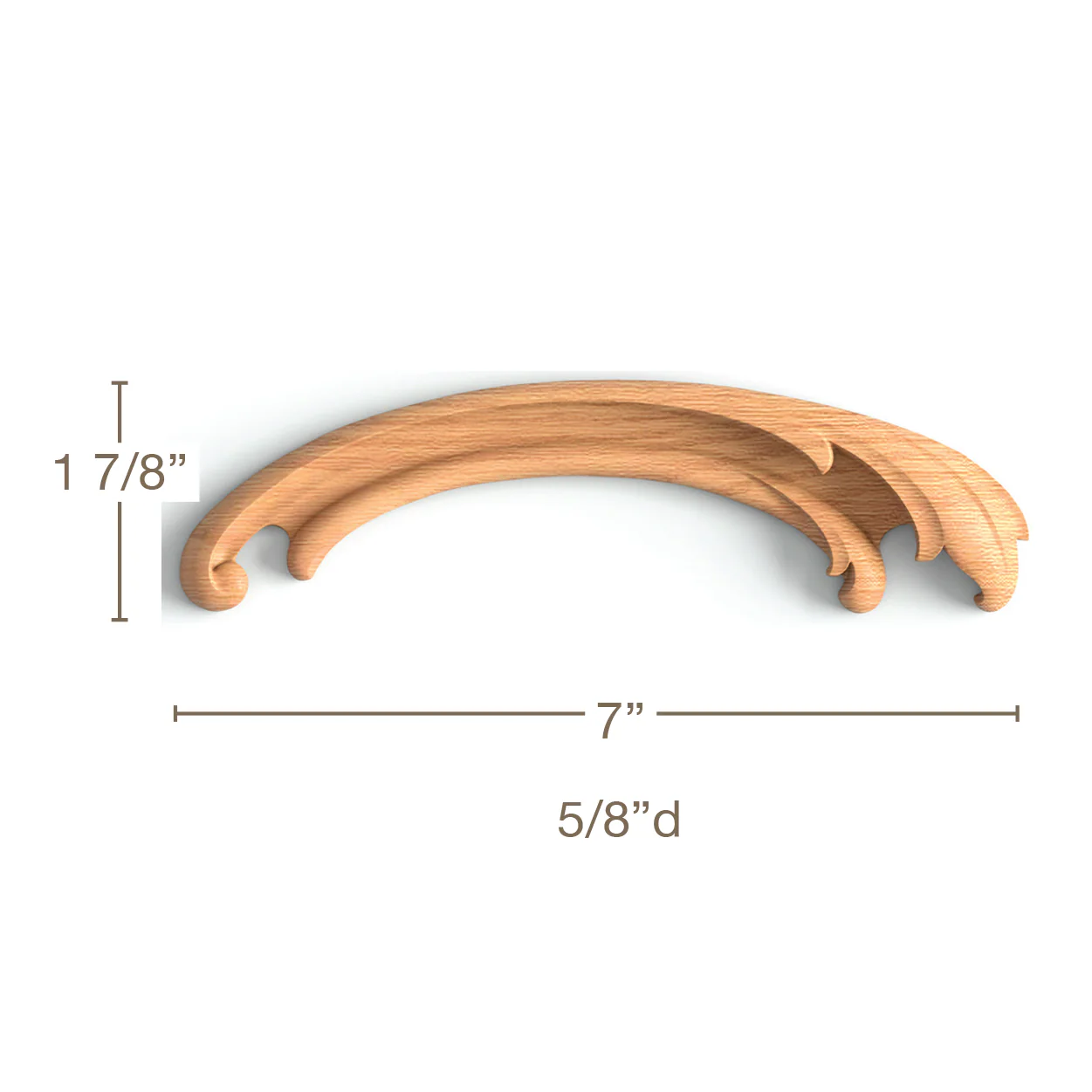 Simple Acanthus ScrollsLR Pair, 7"w x 1 7/8"h x 5/8"d - Image 3
