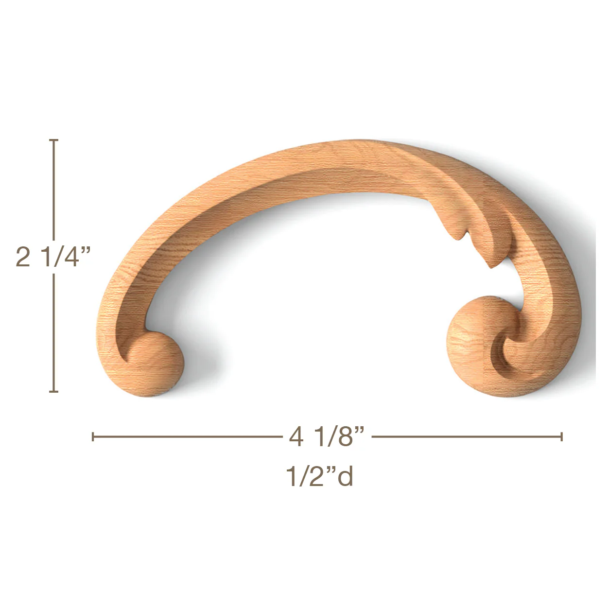 Simple Scrolls, Left & Right Pair, 4 1/8"w x 2 1/4"h x 1/2"d, SPECIAL ORDER - Image 3