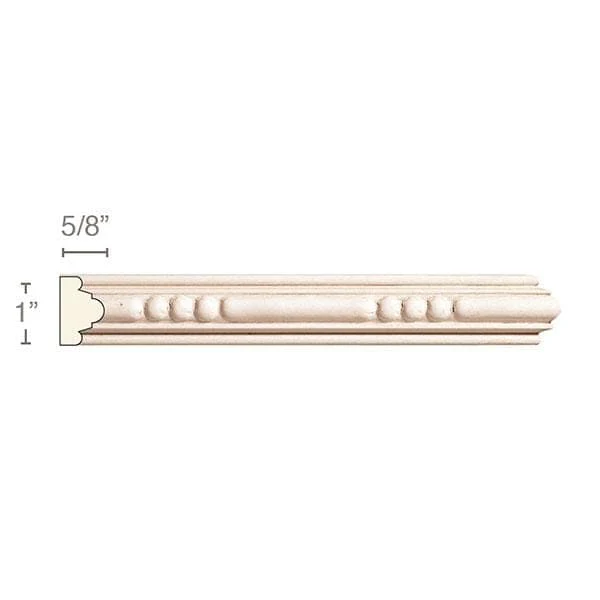 Small Bead and Barrel (Repeats 2 3/8), 1''w x 5/8''d