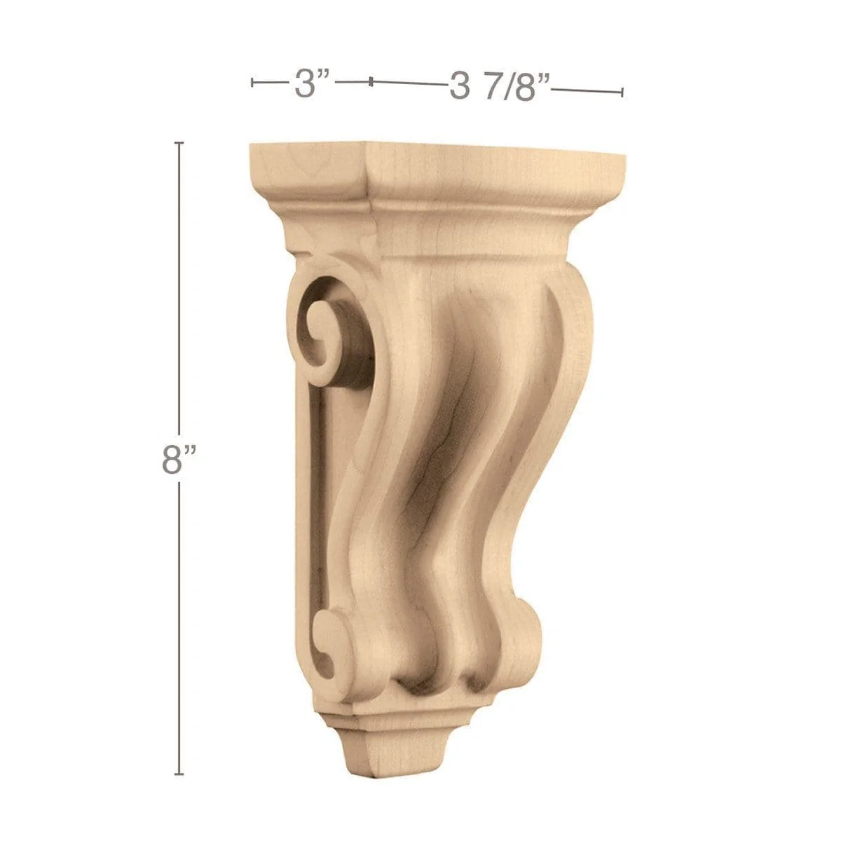 Small Corinthian Corbel, 3 7/8''w x 8''h x 3''d