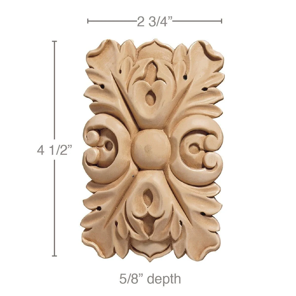 Small Rectangular Rosette (Sold 2 per card), 2 3/4''w x 4 1/2''h x 5/8''d