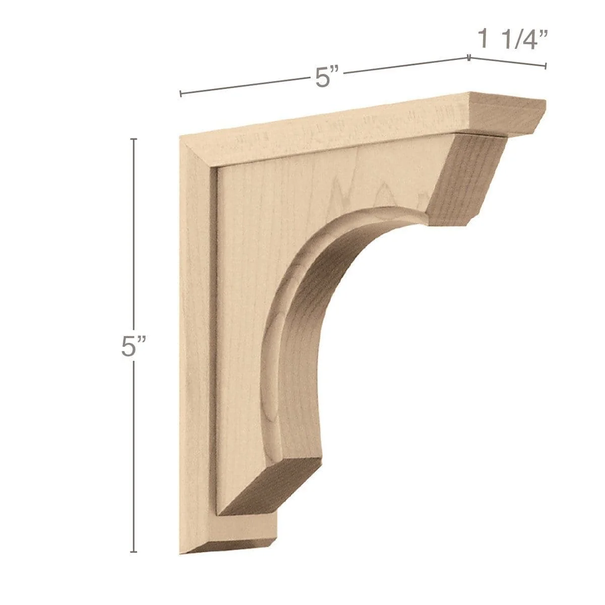 Small Revival Corbel, 1 1/4"w x 5"h x 5"d