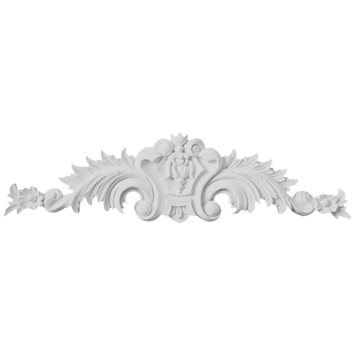Small Scroll Center with Scrolls, 11 1/2"W x 2 7/8"H x 3/4"P