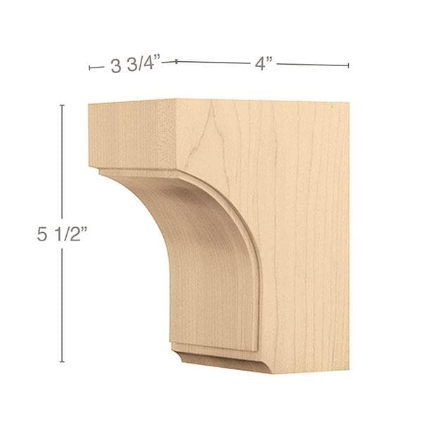 Small Triad Corbel, 3 3/4"w x 5 1/2"h x 4"d