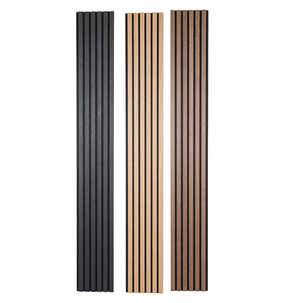 Smokey Oak Acoustic Panel, Varnished 1" Wide Slats - Harmony Series - Sold 2 Panels Per Carton - Image 8