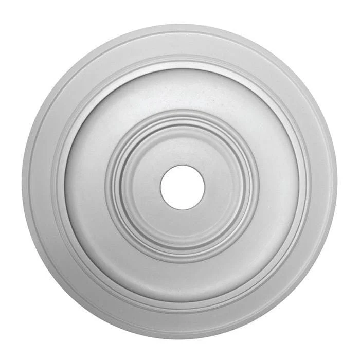 Smooth Medallion, Plaster, 17 1/4"w x 17 1/4"h x 3/4"d, Made To Order