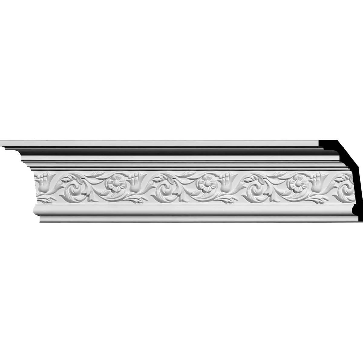 Springtime Crown Moulding, 5 1/8"H x 2 7/8"P x 6"F x 94 1/2"L