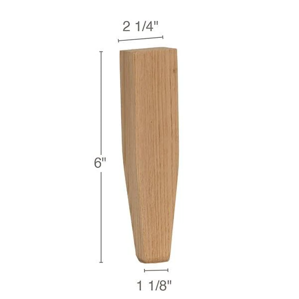 Square Leg, 2 1/4"sq. x 6"h